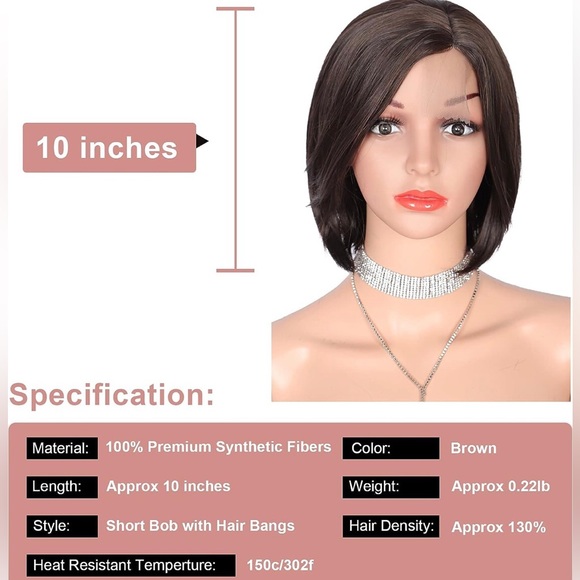 Kaylss Dark Brown/Black Short Pixie Cut - Sweeping Bangs - Synthetic Hair - New - Picture 12 of 15